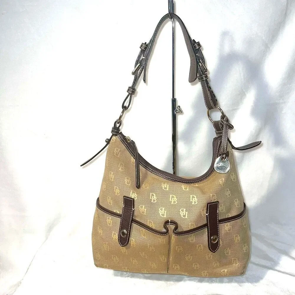 Dooney & Bourke Signature Double Front Pocket Hobo Bag
